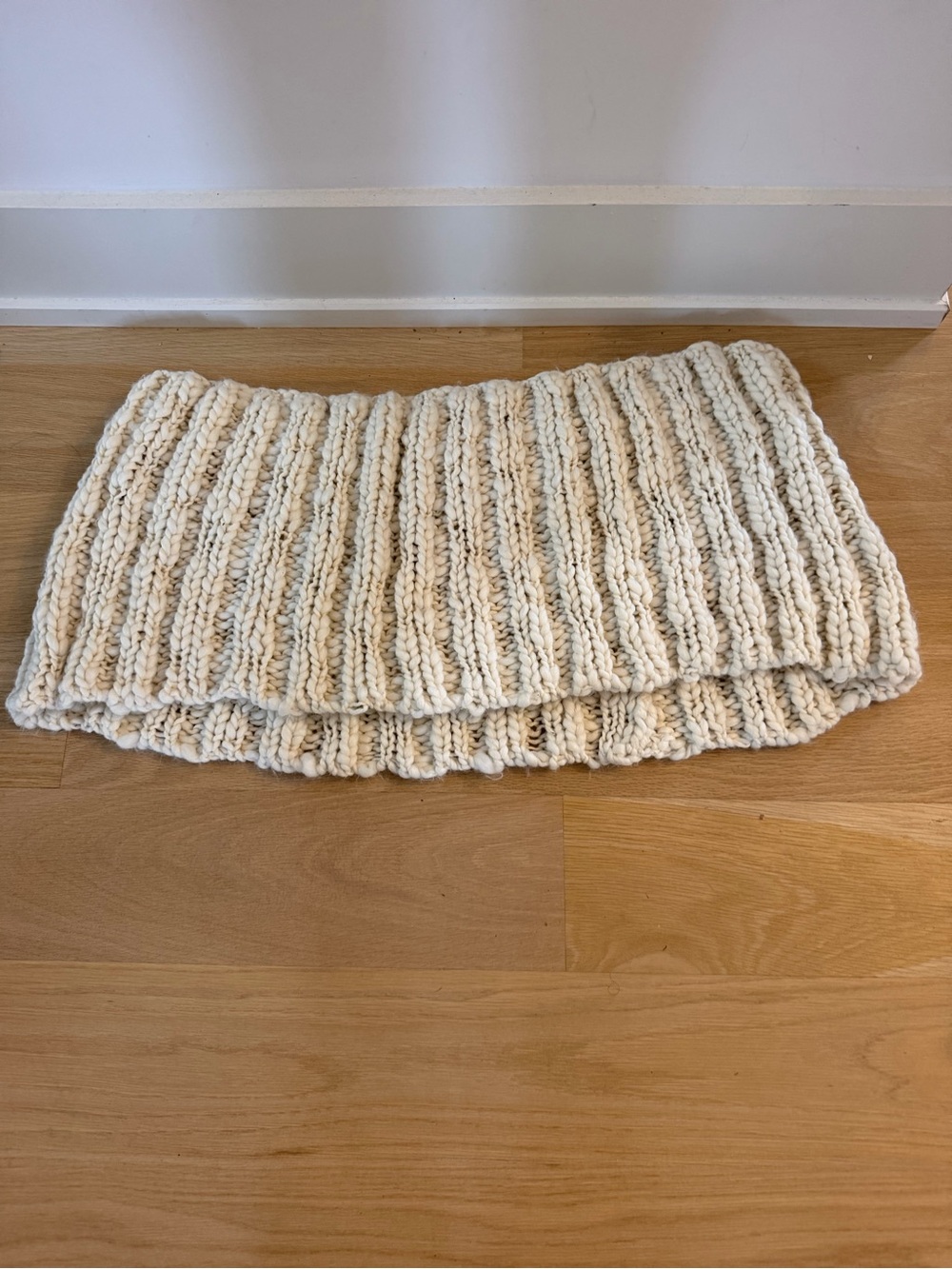 Women's Cream Knit Scarf